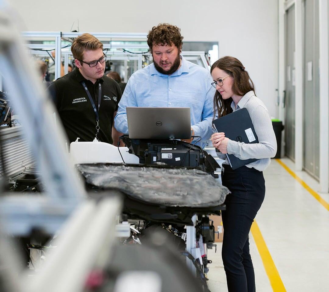 Woman operating a crane